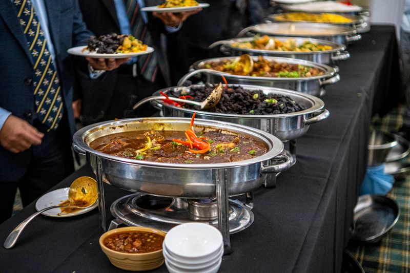Corporate catering event served by Round table pizza in Minneapolis