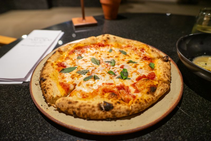 Classic Margherita round table pizza